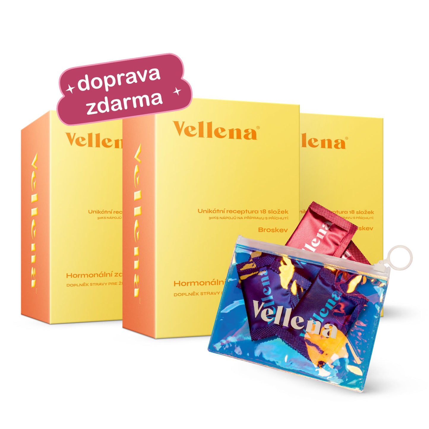 Hormonální zdraví | nápoj pro ženy 3PACK + taštička ZDARMA | Broskev