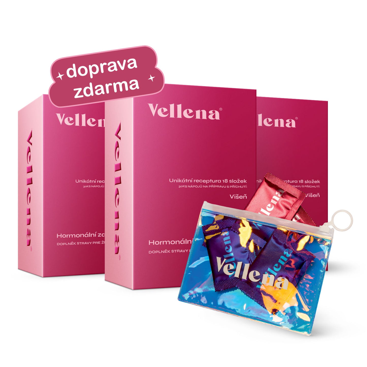 Hormonální zdraví | nápoj pro ženy 3PACK + taštička ZDARMA | Višeň
