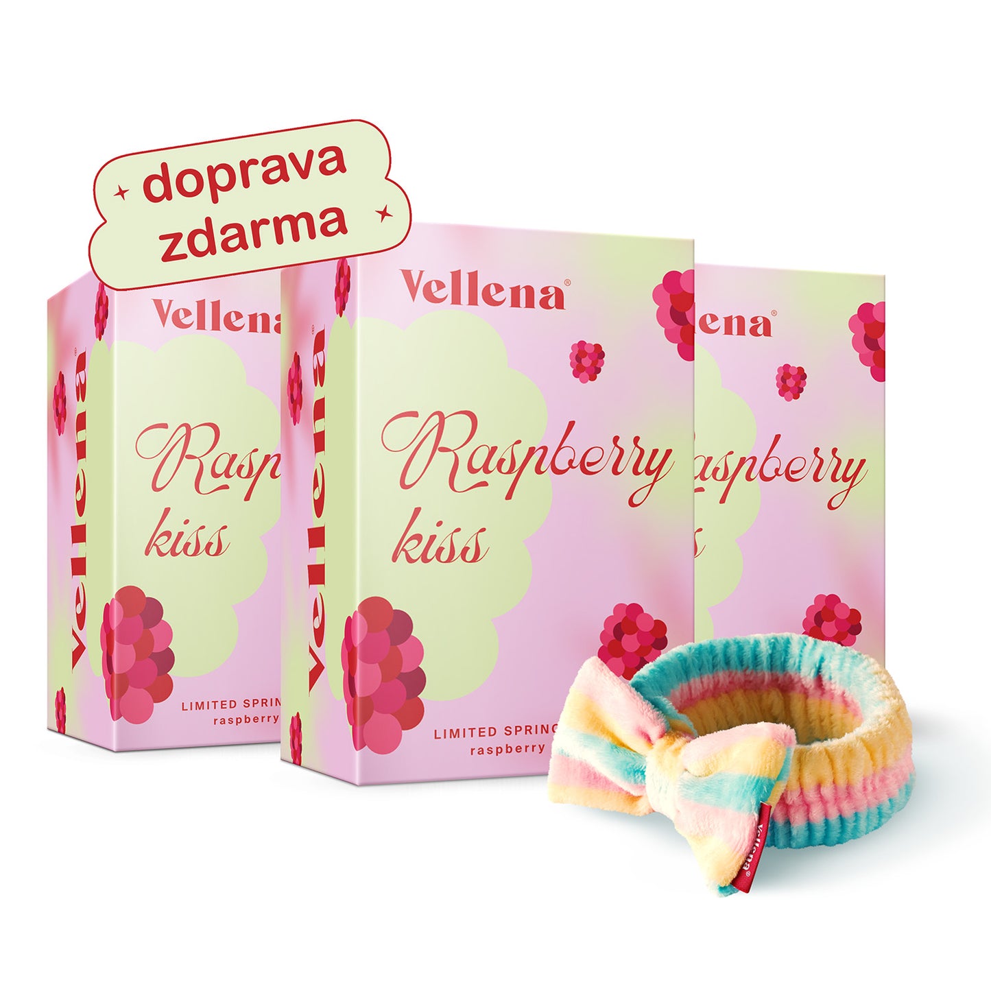 Ženské zdraví | Nápoj 3PACK + čelenka ZDARMA | Malina | Vellena