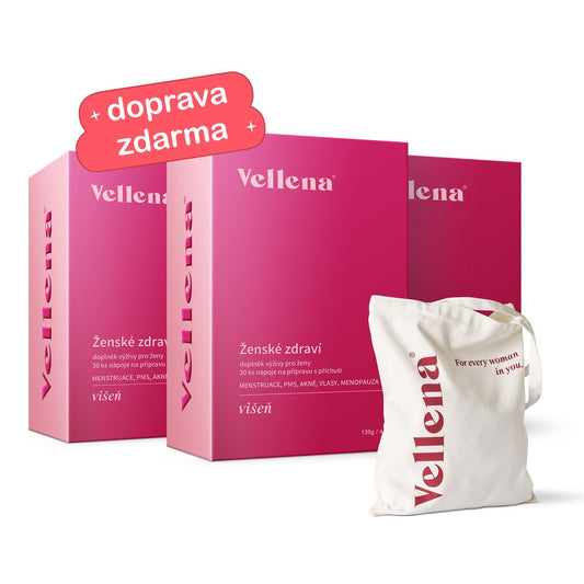 Ženské zdraví | Nápoj 3PACK + taška ZDARMA | Višeň | Vellena