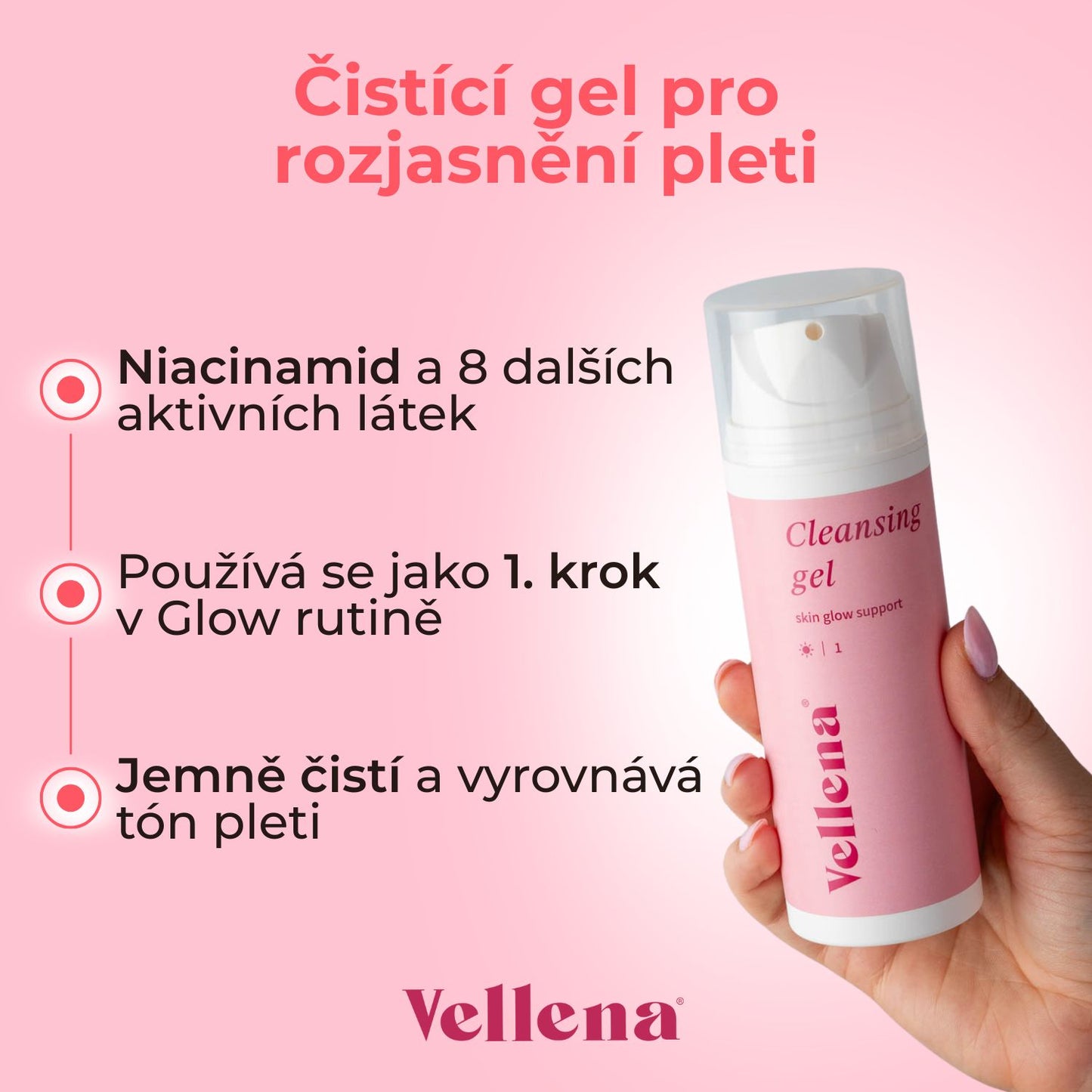 Čistící gel pro rozjasnění pleti 150ml | Vellena