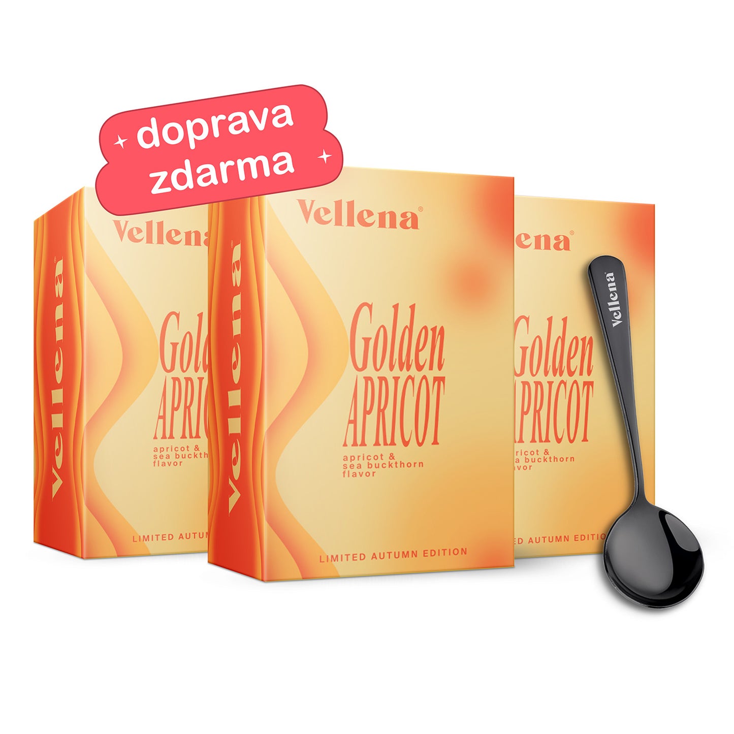 Ženské zdraví | Nápoj 3PACK + lžička ZDARMA | Meruňka & Rakytník | Vellena