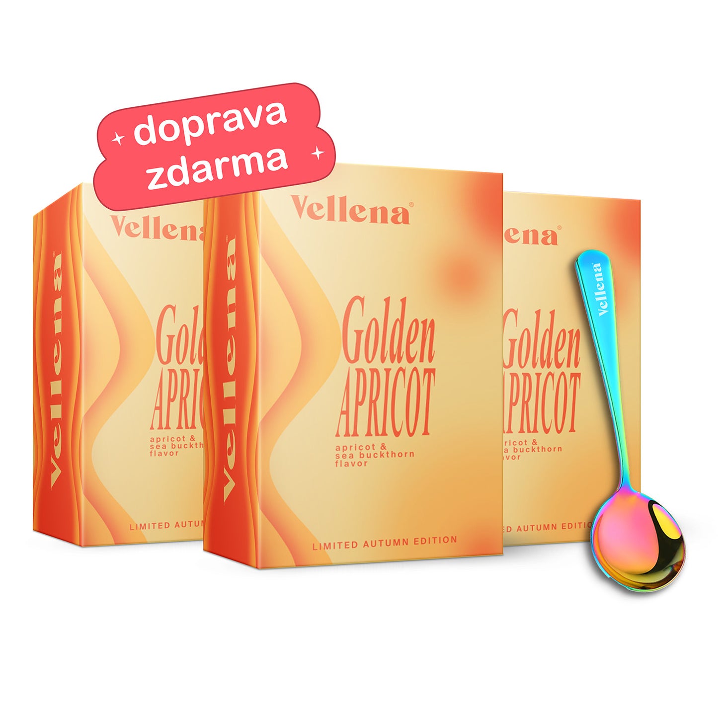 Ženské zdraví | Nápoj 3PACK + lžička ZDARMA | Meruňka & Rakytník | Vellena