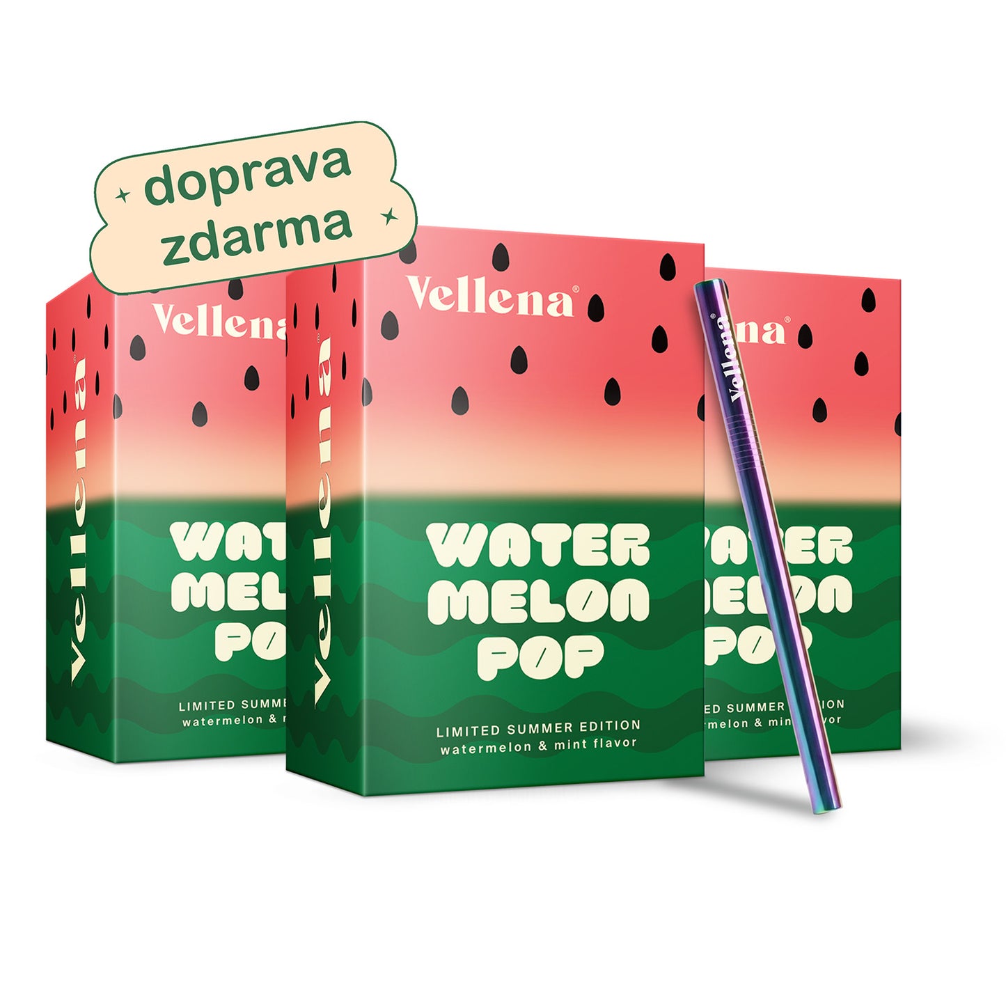 Ženské zdraví | Nápoj 3PACK + brčko ZDARMA | Meloun & Máta | Vellena