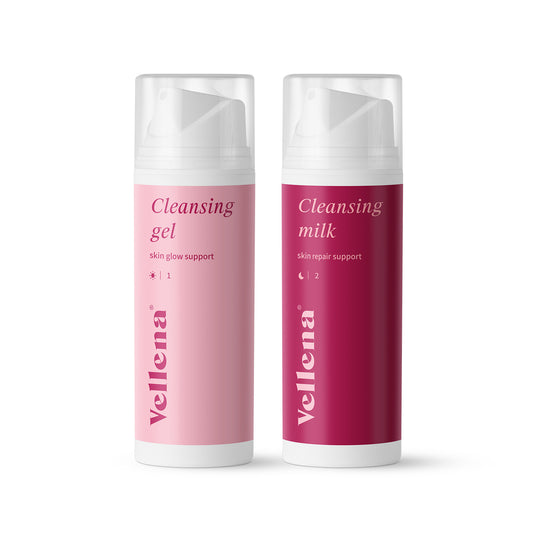 Duo pro dokonalé čištění pleti | Čistící gel Glow + Čistící mléko Repair | Vellena